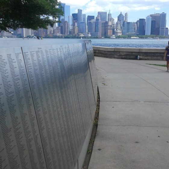 New York skyline from emigration wall Ellis Island | Emma Laffey