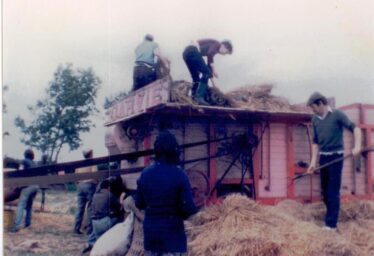 Threshing at Barnaboy, Abbey, Loughrea in the 1970s