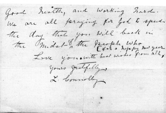 Letter from Mrs James Connolly