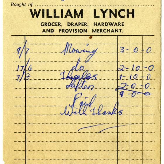 Shop Receipts | Lynch family