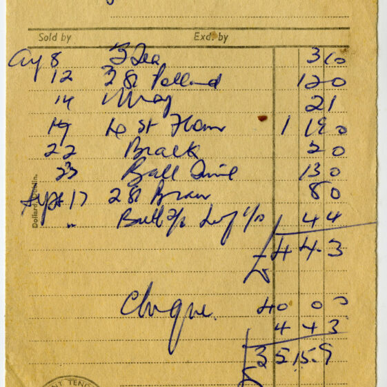 Shop Receipts