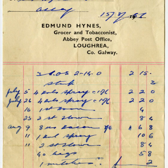 Shop Receipts | Hynes family
