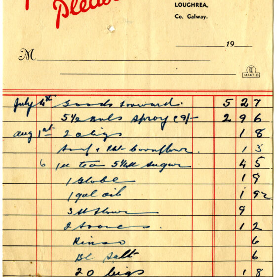 Shop Receipts