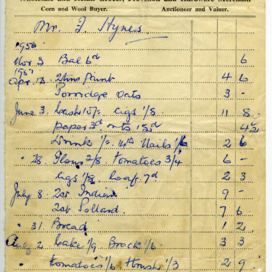 Shop Receipts