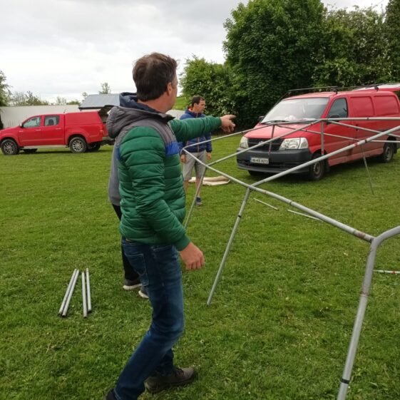 Setting up the marquee