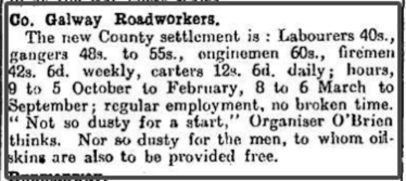Co Galway Roadworkers  | Courtesy: Irish Independent Archives 24th July 1920
